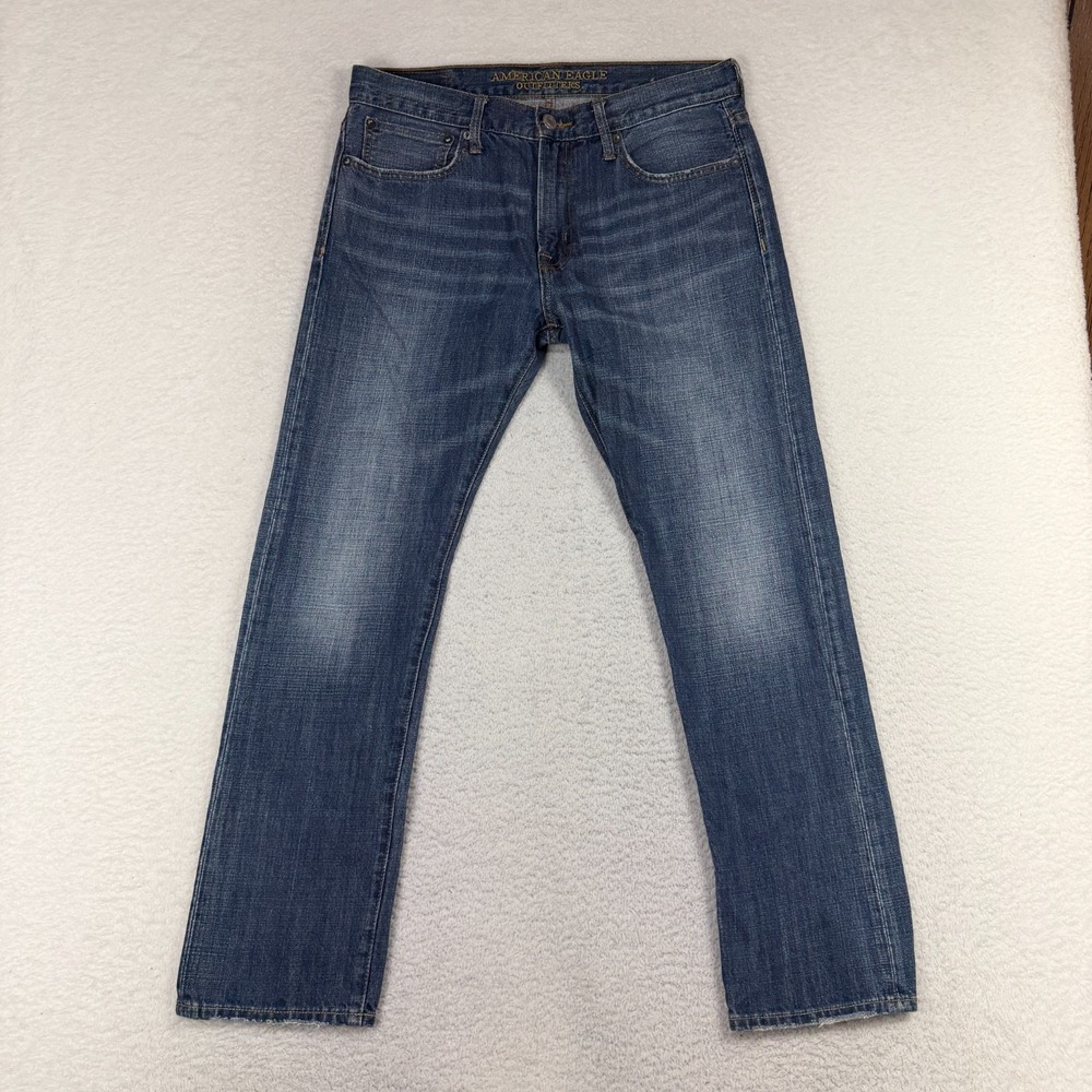 Vintage American Eagle Jeans Mens 32x30 (33x29) Slim Medium Wash Y2K Denim